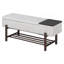 Banc de rangement rembourré avec compartiment caché et support inférieur pour l'organisation du vestibule, du salon et du couloir.-336587004
