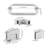 Stainless Steel Bathroom Glass Door Fixing Fittings Shower Hardware Accessories Set Including 2 Hinges 2 Handles And 5 Door Clamps Silver-120155841