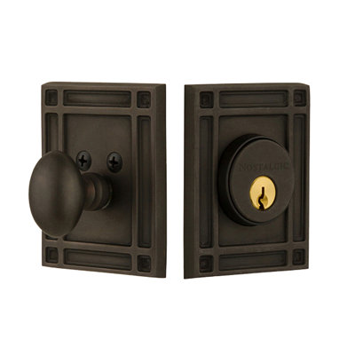 Nostalgic Warehouse Mission Plate Single Cylinder Deadbolt