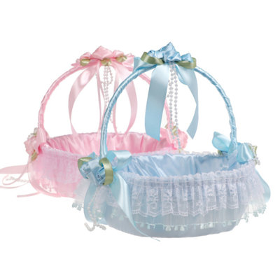 2Pcs Hand Flower Basket For Wedding Candy Storage Decorative Basket For Flower Ceremony For Present Present And Event Decor