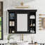 Armoire de salle de bain murale moderne avec tablettes ouvertes