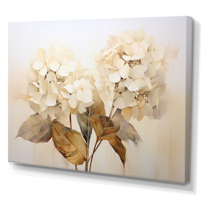 Vintage hydrangea minimalisme sur toile