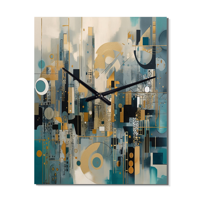 Jaacov - Horloge murale paysage abstrait, H 28 po x l 12 po