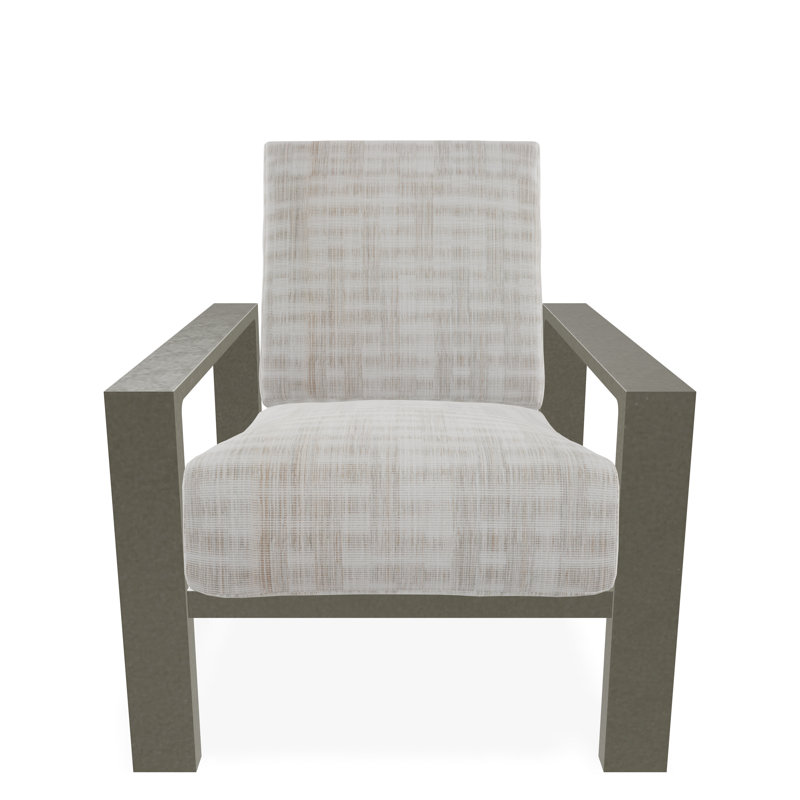 Chaise avec accoudoirs à coussin profond Larssen, Tempête, Illusion de bouleau écossais