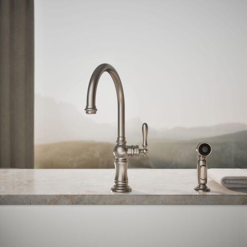 Artifacts® Bar Faucet with Swing Spout and BerrySoft™, MasterClean™, and ProMotion™, Vibrant Stainless
