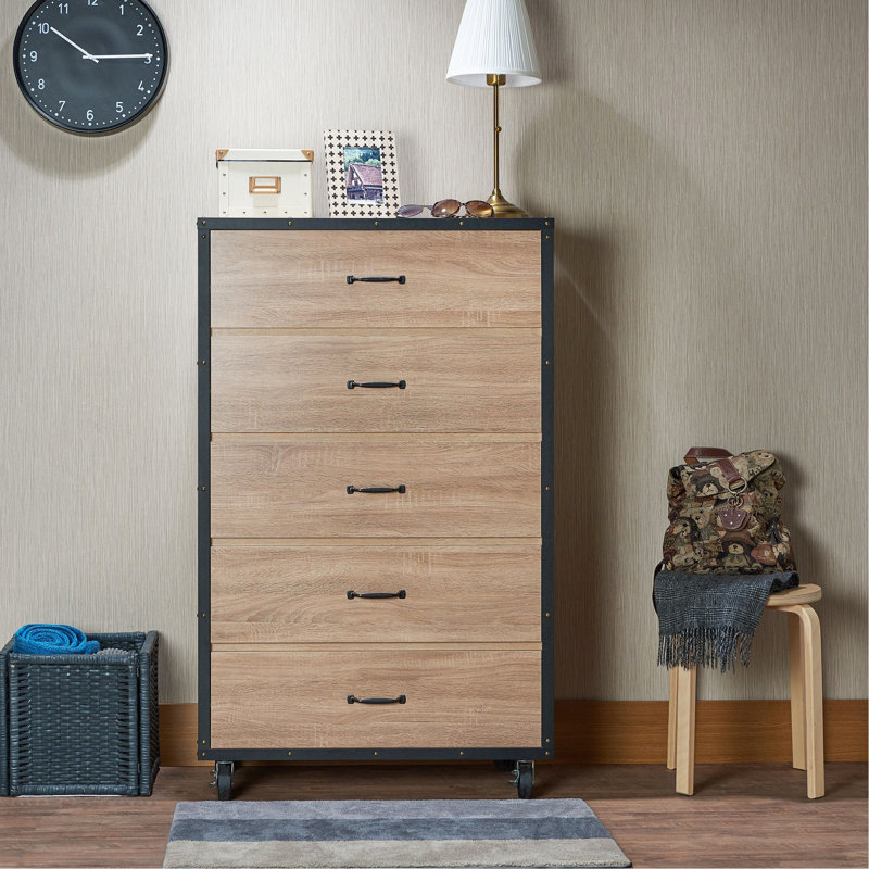 Commode Bemis en chêne clair vieilli