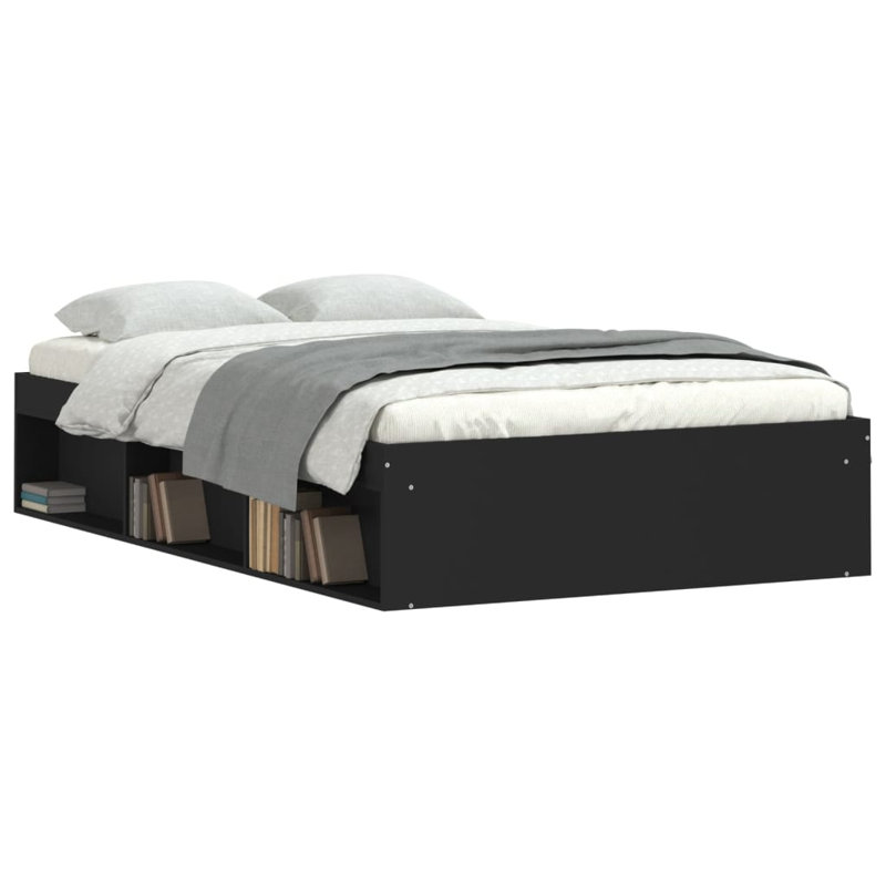 Afriani Storage Bed, Black, Small Double (4')
