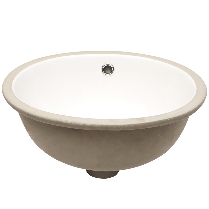 Blanc, ovale, encastré, céramique, lavabo de salle de bain, 16,5 po x 13,4 po, faible pouvoir absorbant, teinture antitache, entretien facile, trop-plein pratique, bureau