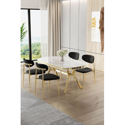 Ensemble de table et chaises de salle à manger (5 pièces)