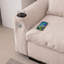 Chenille beige, L 114,5 po avec rangement réversible, ports et porte-gobelet, coussins lavables amovibles pour la maison-1645488568-1645488518