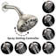 Pommeau de douche en nickel brossé de 12 cm (4,72 po) - Haute pression, 6 jets, fonction anti-obstruction, débit de 6,8 l/min (1,8 gpm), installation facile, fonction rapide.