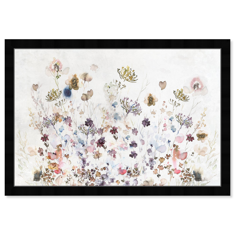 Floral And Botanical " Meadow Wild Lands " by Oliver Gal Painting Print, Black Framed, 12" H x 17" W x 0.8" D