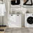 Laundry Sorter Cabinet In White. Sophisticated Design. Removable Cloth Storage Bags. E1 , . Waterproof & Safe. . Easy To Assemble With Manual. 100-Pound Load Bearing Tilt-Out - White Cabinet. Classy