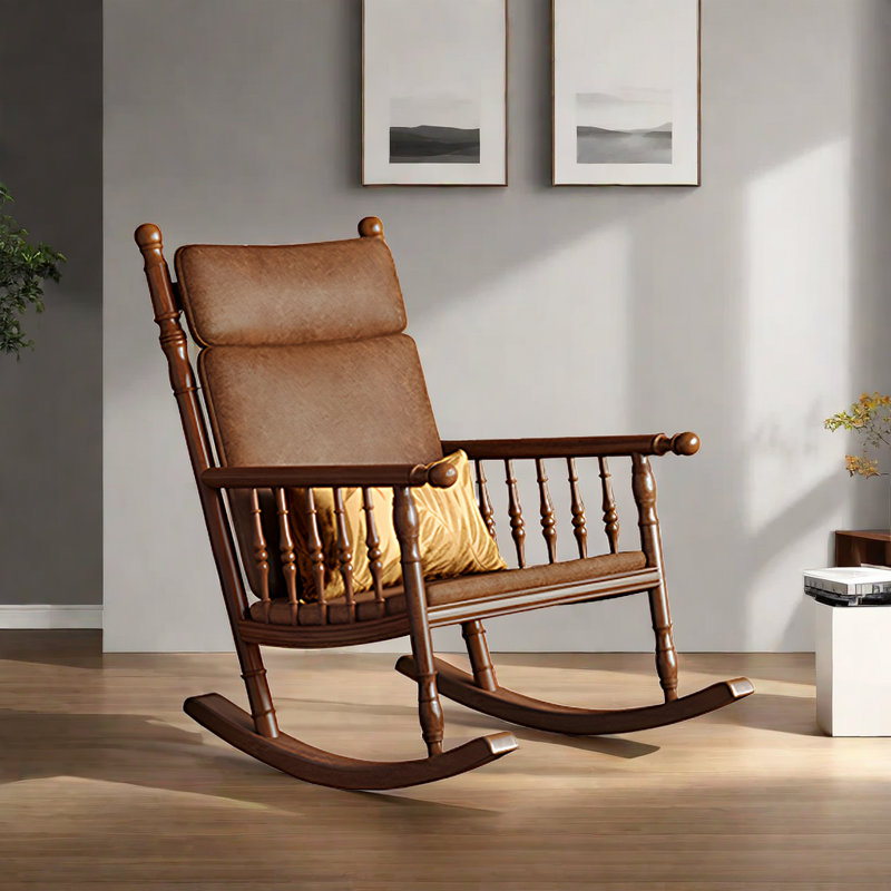 Chaise berçante en bois massif