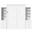 Lit escamotable double avec tablettes de rangement et tiroirs, blanc-129186083