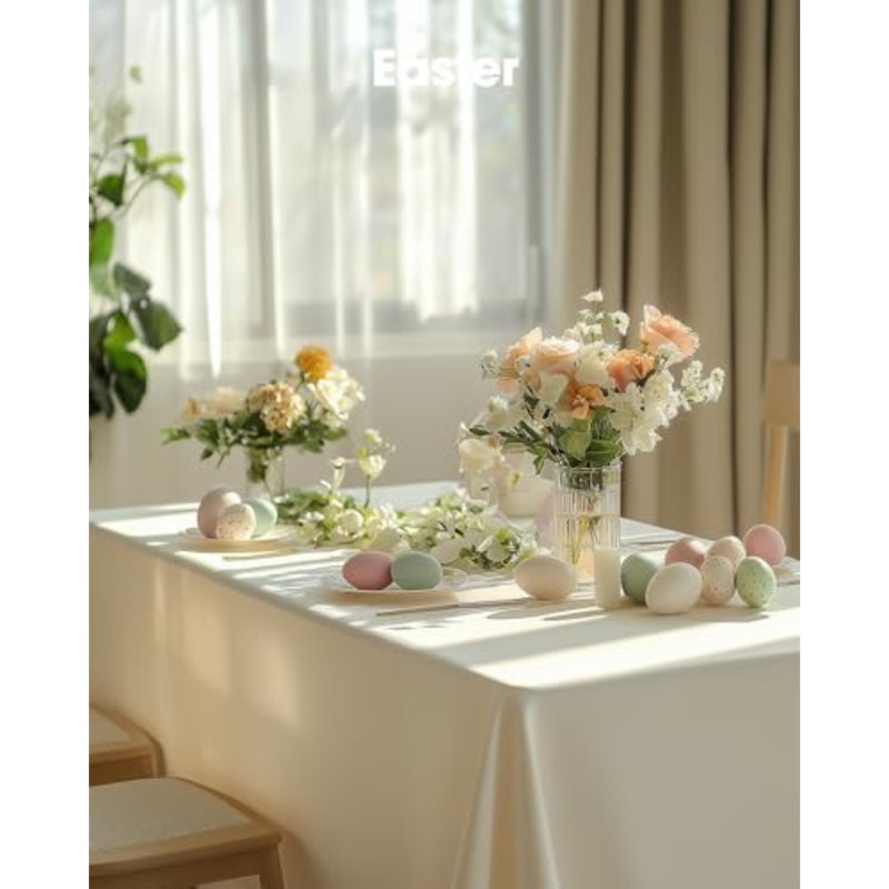 Plastic Table Cloth Disposable 54x108 Inch 10 Pack, Beige