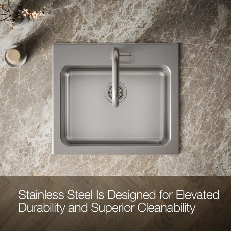 Ballad 25" x 22" Drop-In Service Sink, 1 hole