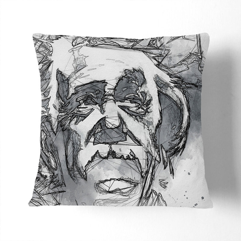 Albert Einstein Graffiti Abstract Square Throw Cushion, 55 x 55 cm