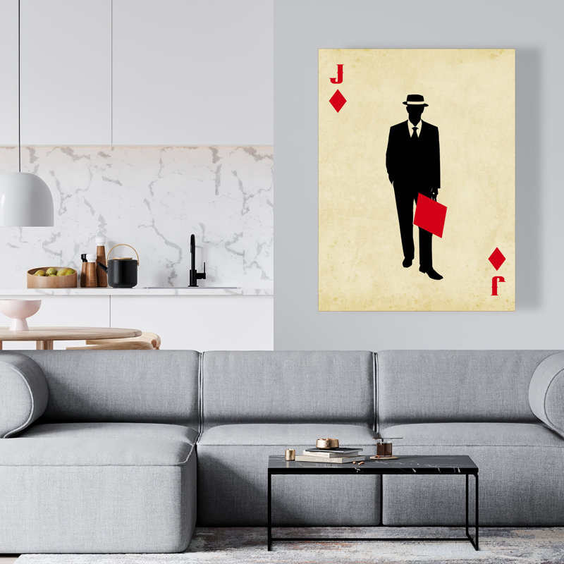 Jack of Diamonds - toile rouge pour décoration intérieure | Art unique