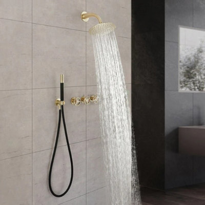 Bergen-brushed Gold Industrial 2 Way Kitchen Faucet
