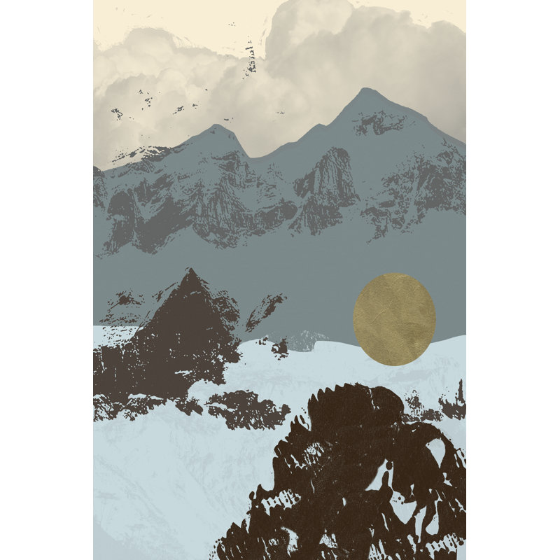 Pop Art Mountain II by Jacob Green - Wrapped Canvas Painting, 46cm H x 30cm W