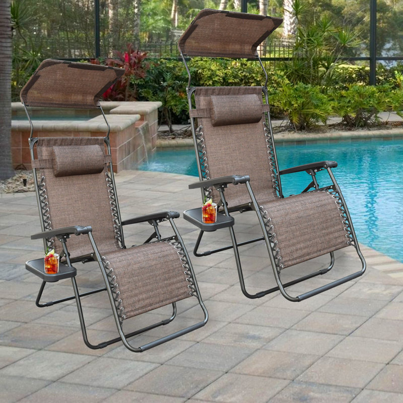 Johns Folding Zero Gravity Chair, Brown Mesh