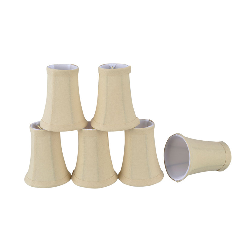 Abat-jour en lin de style candélabre H 4 po (attache) de couleur crème