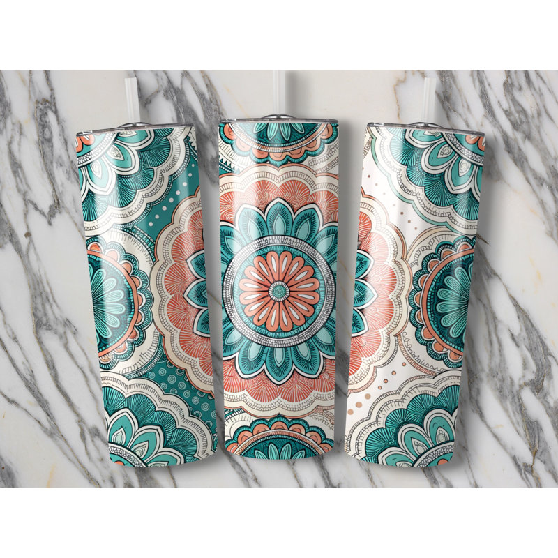 Choose Handmade Tumblers 591ml Vacuum Insulated Stainless Steel (18/8) Travel Tumbler with Straw