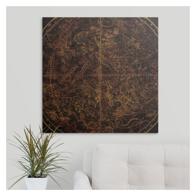 « southern », impression Celestial Sphere Vintage, H 35 po x l 35 po x P 1,5 po, Toile