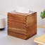 Couvercle et support de boîte à mouchoirs en bois d'acacia pour boîtes de Kleenex, rectangulaires et cubes, organisateur de cube décoratif pour le décor de maison de campagne moderne sur table, table de chevet, salle de bain, bureau.
