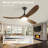 3 Blade Smart Solid Wood Ceiling Fan With Dimmable LED Light & Remote, Reversible DC Motor-265500836-263041754