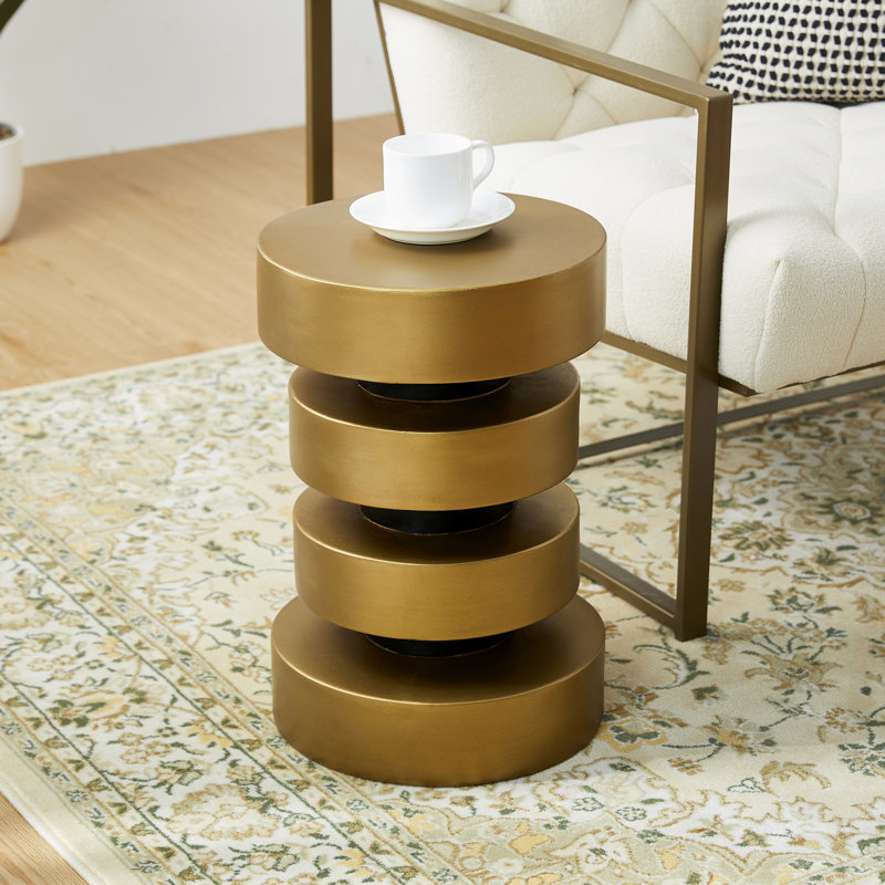 Tabouret d'appoint Sajana, Or/noir