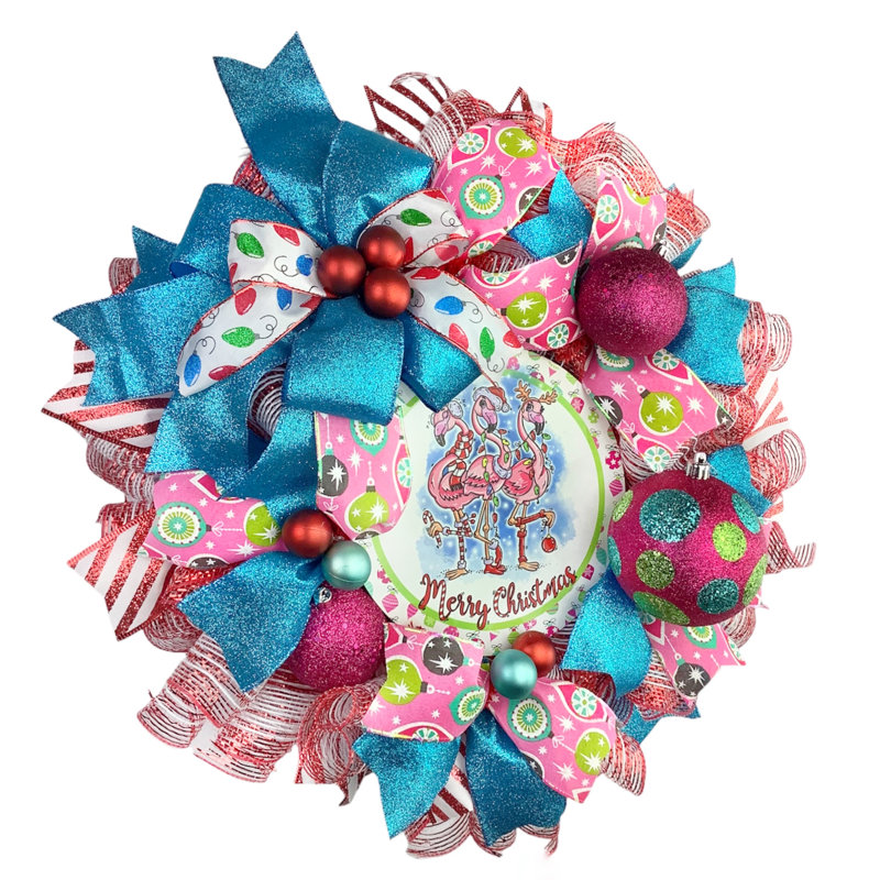 Couronne en maille 18 po Flamingo Beach