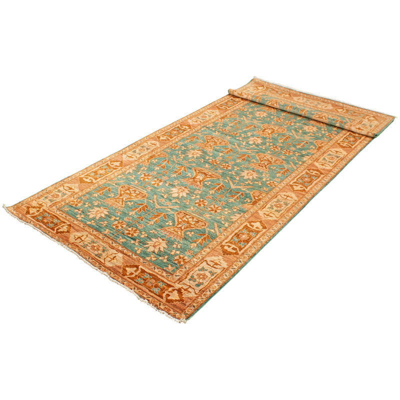 One-of-a-Kind Runner 6' X 15'9" New Age Runner Wool Area Rug in Brown/Ivory/Turquoise