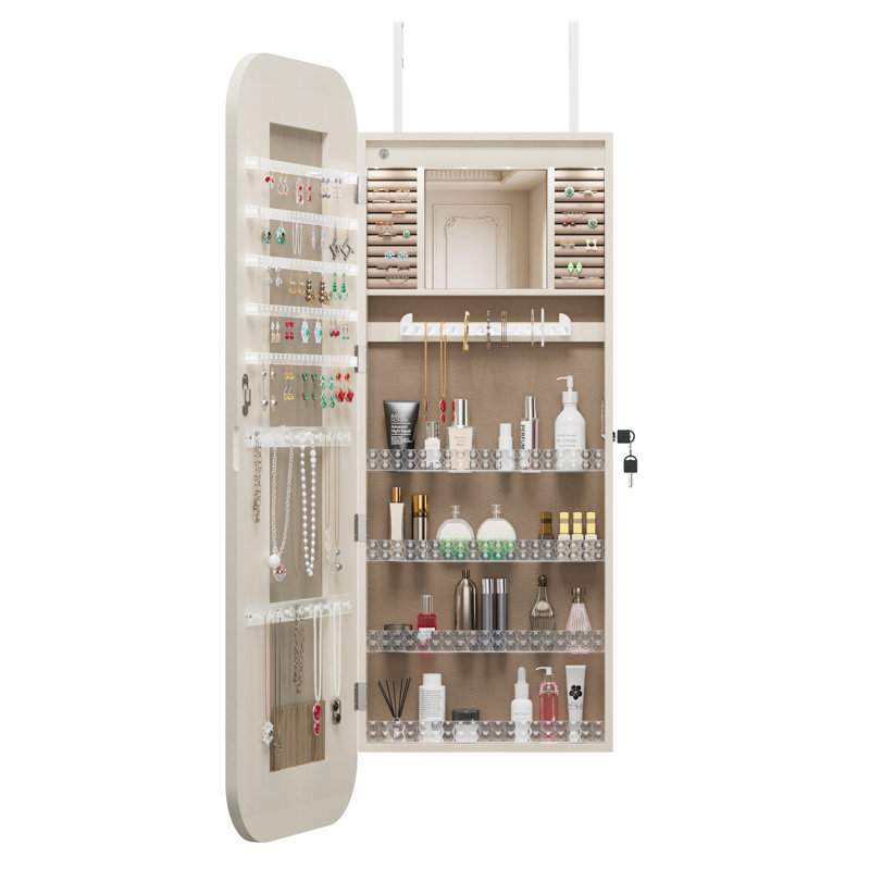 Armoire à bijoux avec miroir 14,5 po
