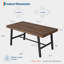 Table de salle à manger industrielle pour 4-6 à 63 po / 55,1 po, plateau en bois rustique et structure en métal robuste, table de ferme moderne pour salle à manger, salon, assemblage facile-133711955