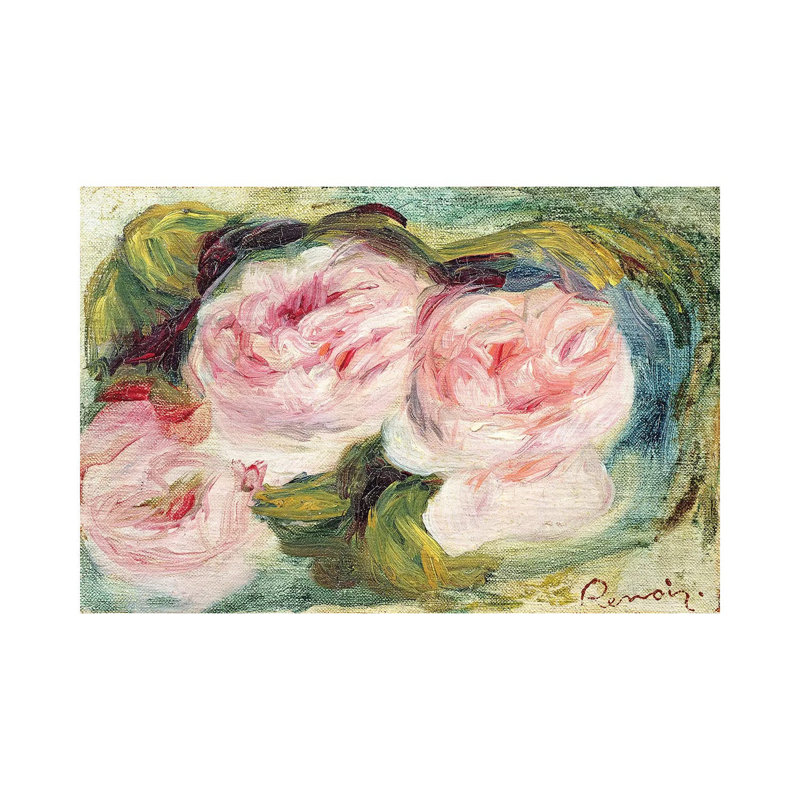 The Three Roses by Pierre-Auguste Renoir - Painting on Canvas, Wrapped Canvas, 20.32cm H x 30.48cm W x 1.91cm D