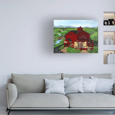 Wrapped Canvas Wall Art - Art Poulin 'Lumby Feed Store' Wall Art for Living Room, Bedroom, or Office Décor  - 18x24