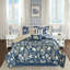 Ensemble d'édredon en satin de coton 7 pièces grand bleu-131582738