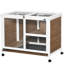 Cage à lapins d'intérieur Pawhut avec roulettes, bureau et table d'appoint, cage à lapin