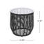 Table d'appoint de patio en verre trempé de 15,52 po, conception et cadre en fer thermolaqué de 15,52 po