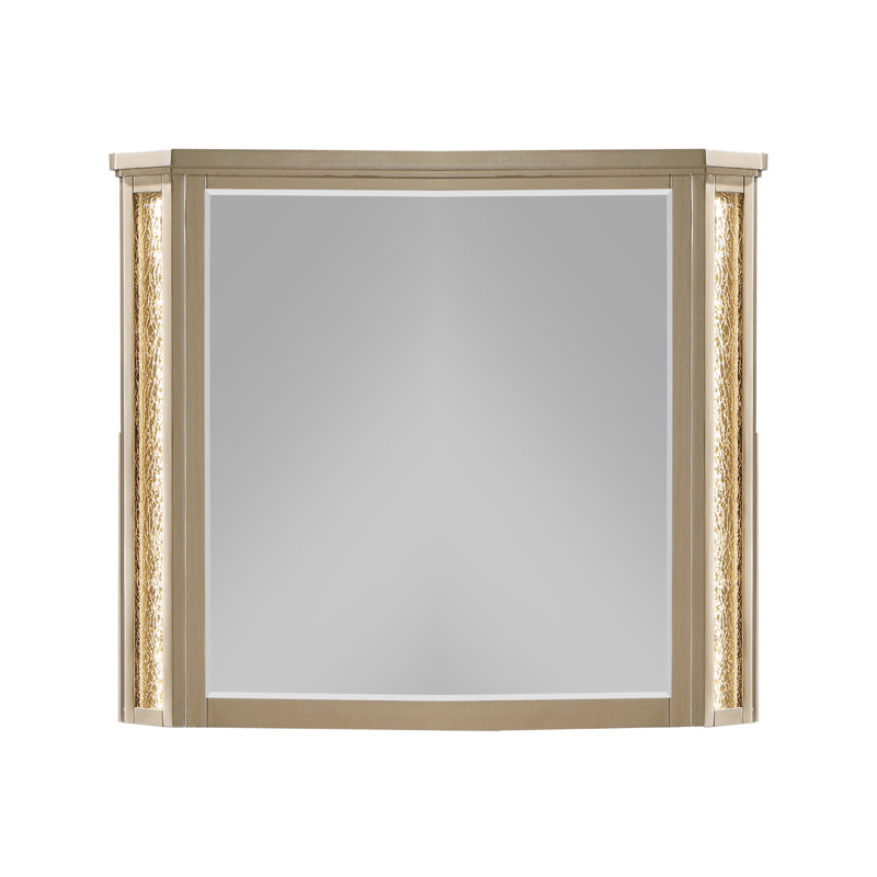 Miroir de commode carré en bois manufacturé à DEL Coutee