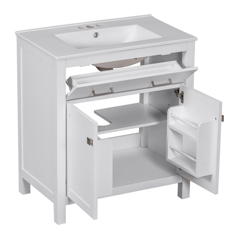 Meuble-lavabo de 30 pouces avec lavabo, Blanc