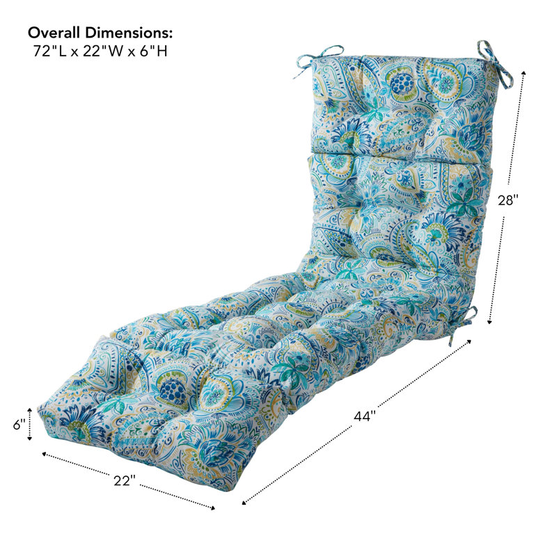 Coussin de chaise longue d'extérieur capitonné Shipton, Baltique