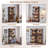 Farmhouse Display Cabinet with Glass Doors, Curio Cabinet with 3-Color LED Motion-Sensor Light (Walnut)-126679371