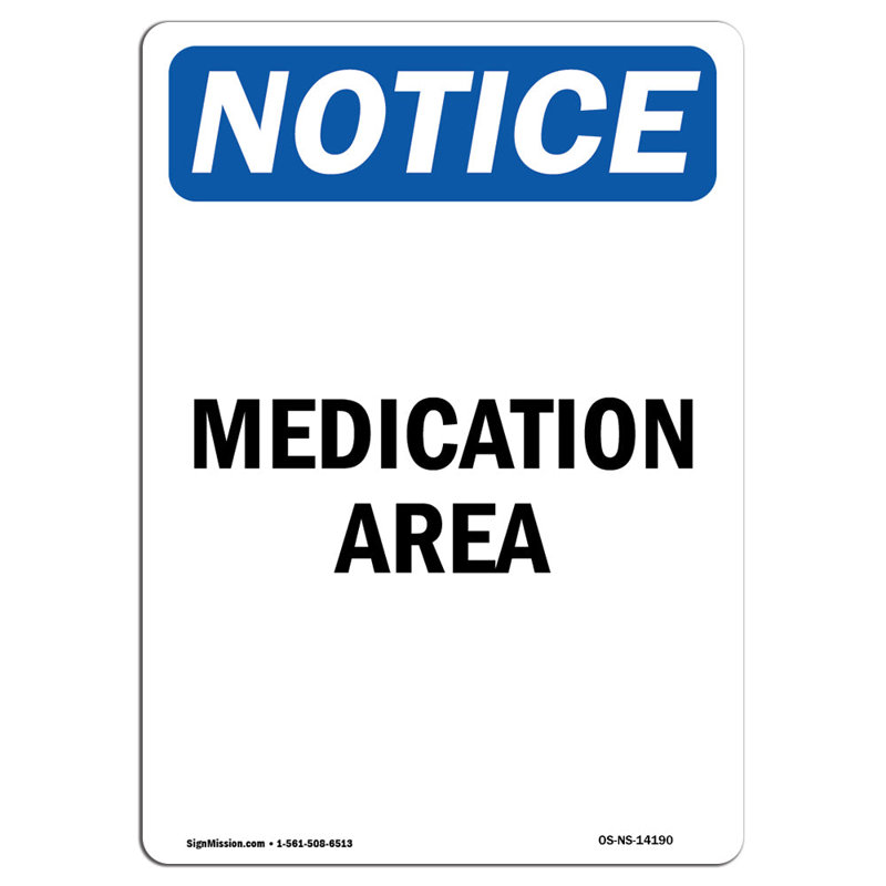Enseigne de zone de médication