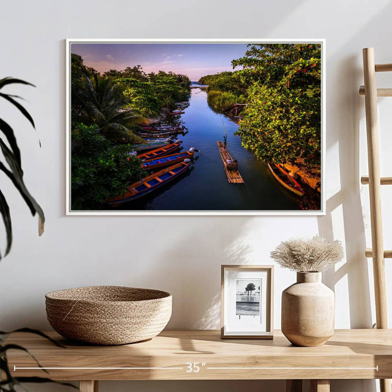 White River, bateaux et radeau, Cadre flottant blanc, 25 po x 17 po