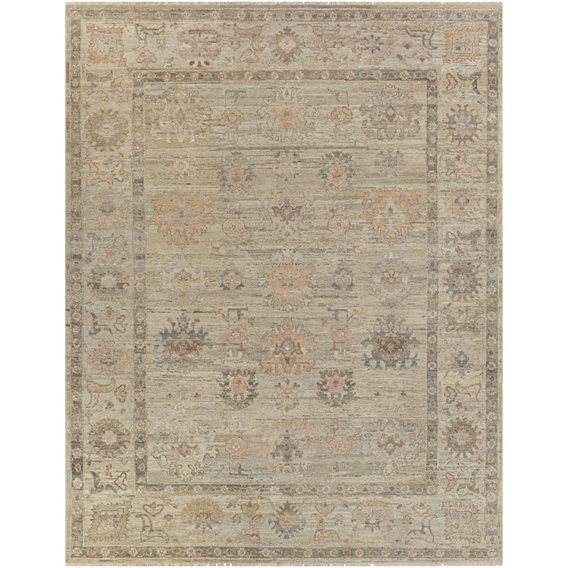 Rectangle Khotan Wool Area Rug, Rectangle 9' x 12'