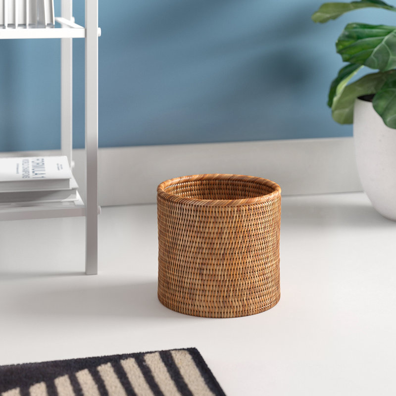 Rael 1.74 gal. Wicker Open Waste Basket , Honey Brown