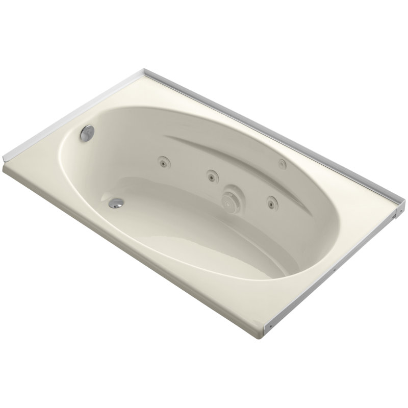 Baignoire tourbillon 60" x 36" en alcôve, Amande